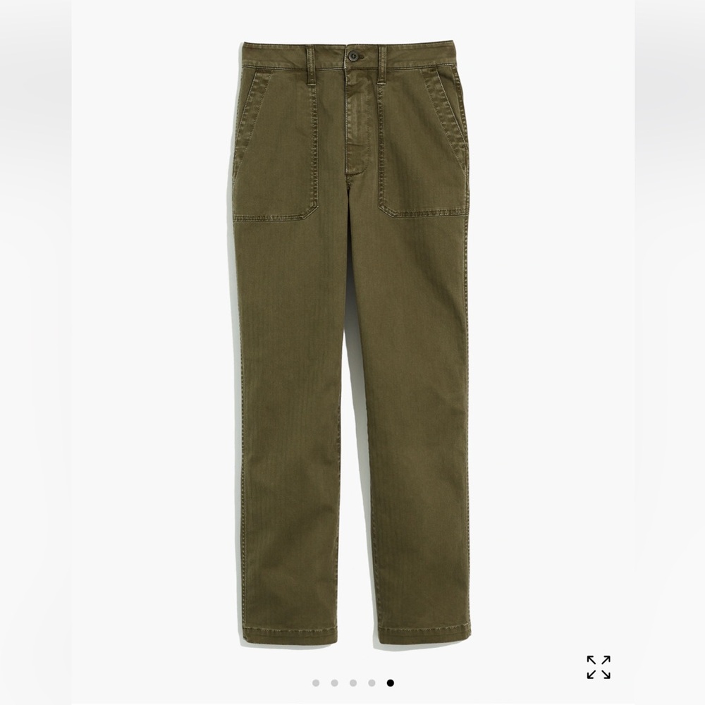 Madewell Curvy Perfect Vintage Straight Workwear Pants in capers, Size 31